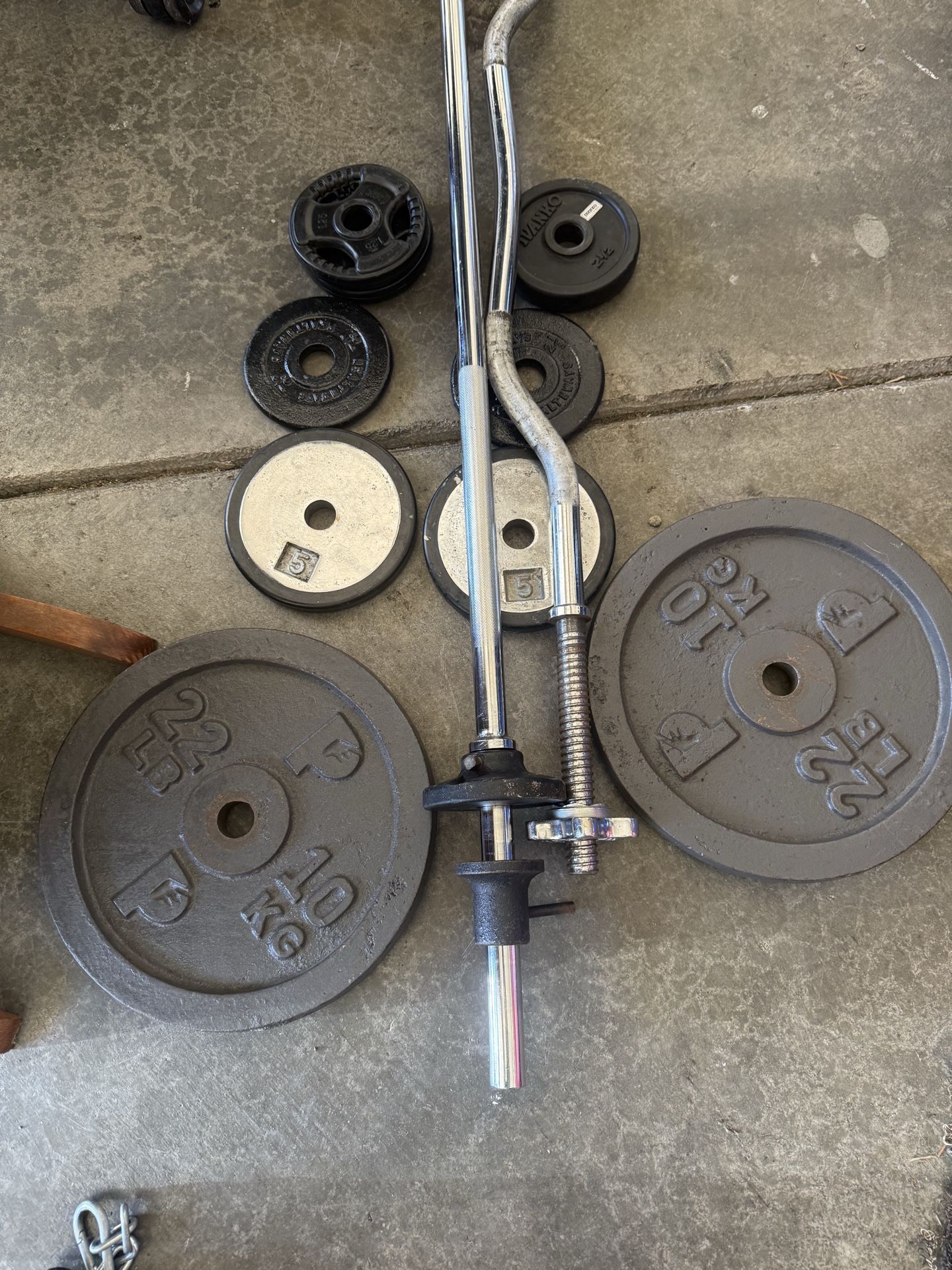 Weights curl bar set