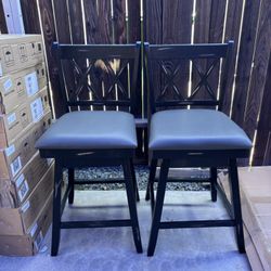 Bar Stool Set of 2, 360 ° Swivel Bar Height 29.5 inch Bar Stool with Foot Rest