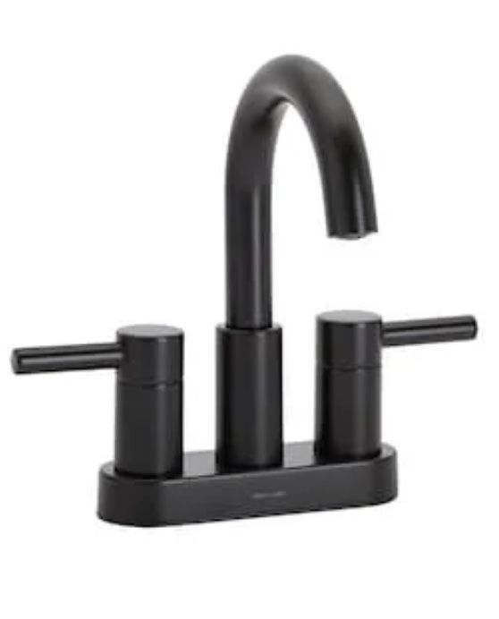 Black Allen + Roth Modern Bathroom Bath Sink Faucet