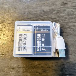 9V Batteries, 9V Rechargeable Lithium-Ion Batteries, 1200 mAh Capacity