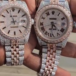 Dimond VVS 1 mossanite Watches men and women 