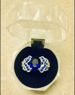 Blue Sapphire 10KT White Gold filled Ring :)
