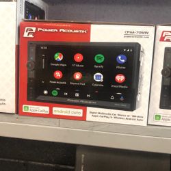 Power Acoustik 7 Inch Bluetooth Stereo With Wireless Apple CarPlay And Android Auto 