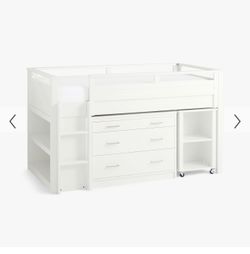 Pottery Barn Teen Sleep & Study Low Loft Bed – Like New
