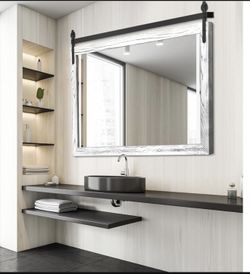 MIRROR Wall Bathroom Bedroom Farmhouse Traditional Wood Metal