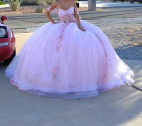 Quince dress, baby pink, princess  size 2