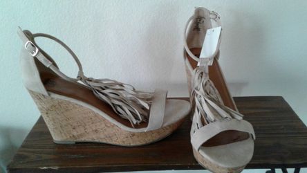 Brand New with tag Tan suede Wedge Sandals