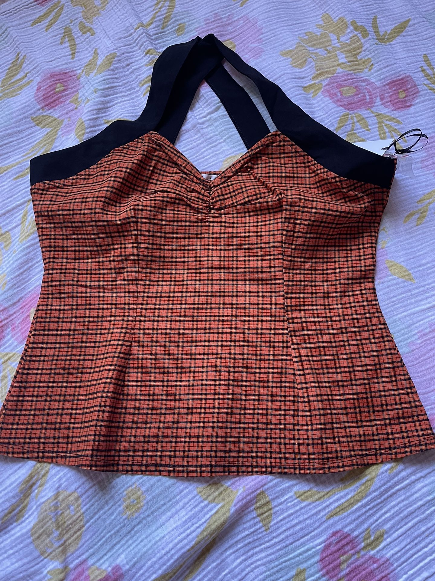 Unique Vintage Criss Cross Halloween Top