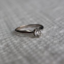 14K White Gold .45ct Natural Diamond Ring