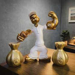 Luxury Popeye Money Bags Sculpture- Resin Statue