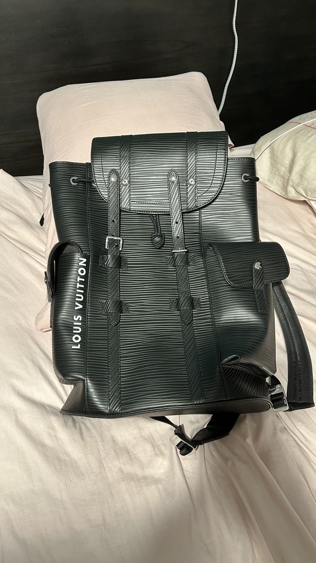Louis Vuitton Christopher MM Black Epi Backpack