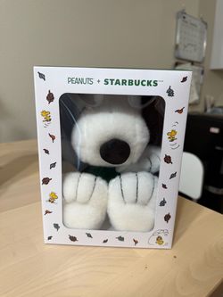 Snoopy Starbucks barista plushy