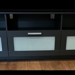 Large Black Ikea Television Stand w/ Drawers