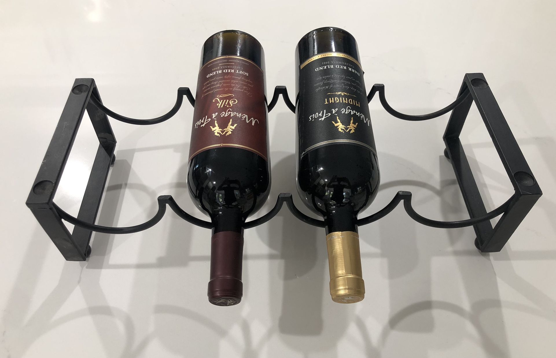 Black Metal Wine Rack (17.75”W)