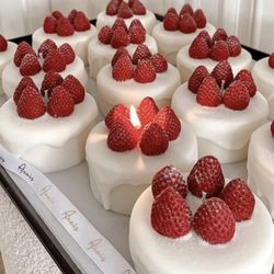 Strawberry  Cake Candle 