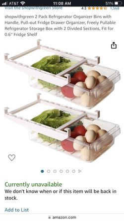Refrigerator Organizer Drawers (2)
