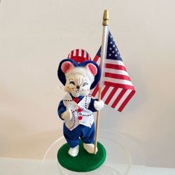 Annalee 2014 6" Yankee Doodle Boy Mouse w/ Flag Doll Independence Day 250514