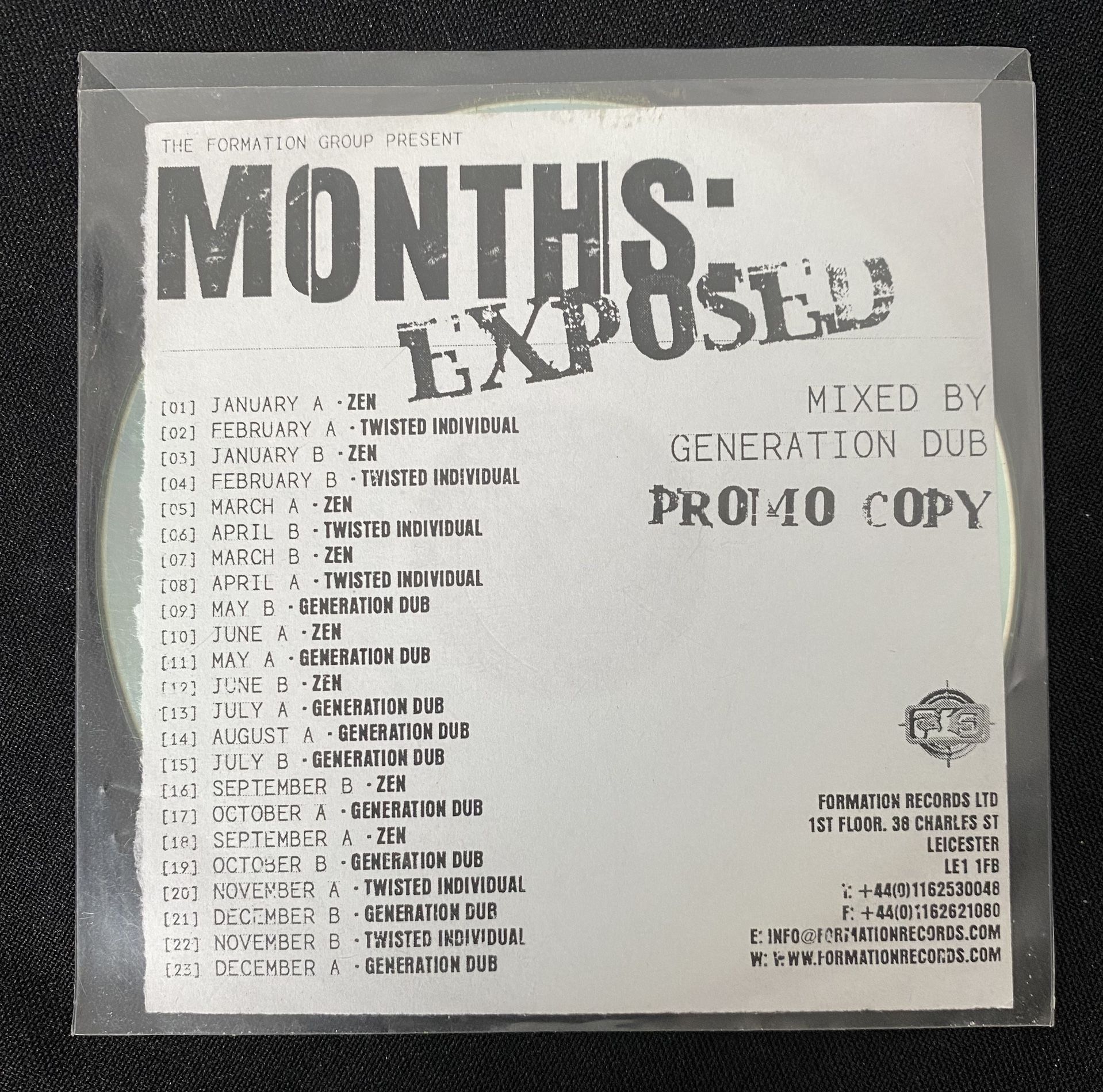 Formation Months Exposed CD Drum & Bass Generation Dub 2004 UK Import (Rare Item!)