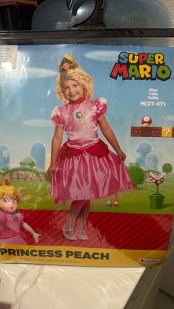 Super Mario Princess Peach Toddler Costume Size M (3T-4T)