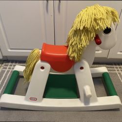 Vintage 1985 LITTLE  TIKES Rocking Horse with Yarn Tail & Mane