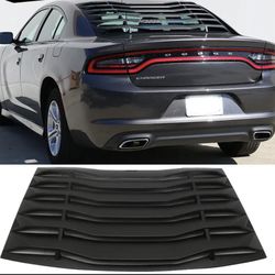 Fits 11-22 Dodge Charger Ikon Style Rear Window Louver Cover Unpainted Black ABS