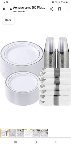 Silver Plastic Ware 350 Pc Set