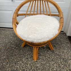 Ficks Reed Rattan Armchair with Saucer Mid Century