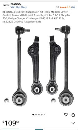 KEYOOG 4Pcs Front Suspension Kit (RWD Models) Lower Control Arm and Ball Joint Assembly Fit for 11-19 Chrysler 300, Dodge Charger Challenger K642193 x