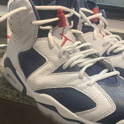 Blue and white sevens Jordan retros