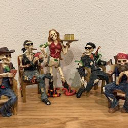 Hamilton Collection "Crypt Poker Collection" Skeleton Set of 5