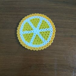 Perler Bead Coaster: Lemon