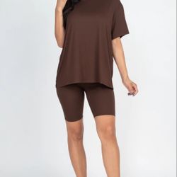 2 Piece Biker Short Set