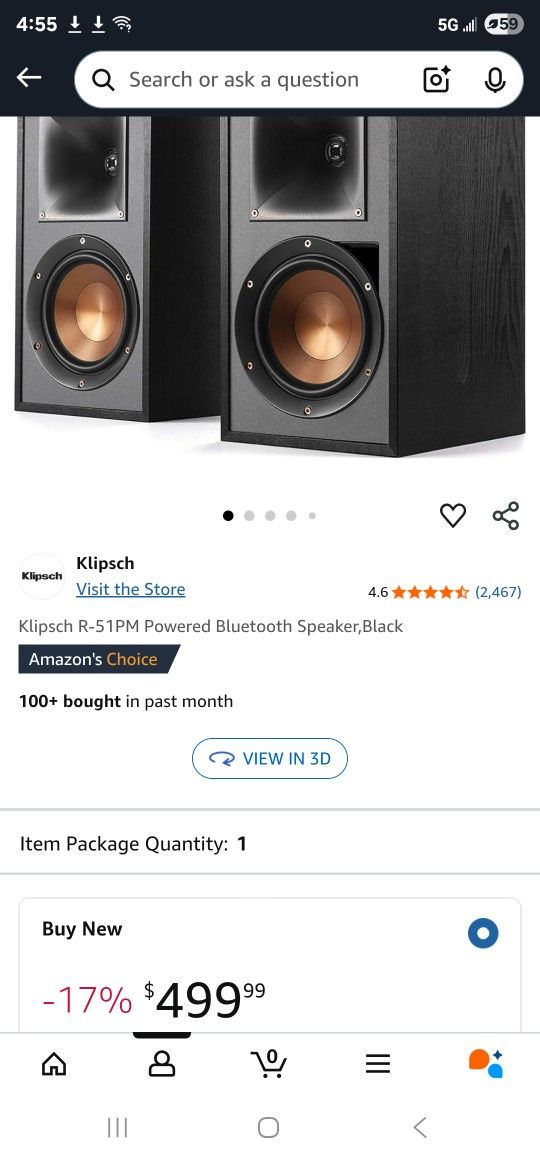 Klipsch R-51PM Powered Speakers New