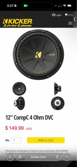 Kicker C124 1-Way 12in. Car Subwoofer