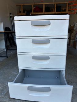 White Plastic 4-Drawer Storage Unit