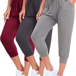 ZENEX Women's Sweatpants with Pockets, Soft Jogger Pants for Running Yoga 3pk