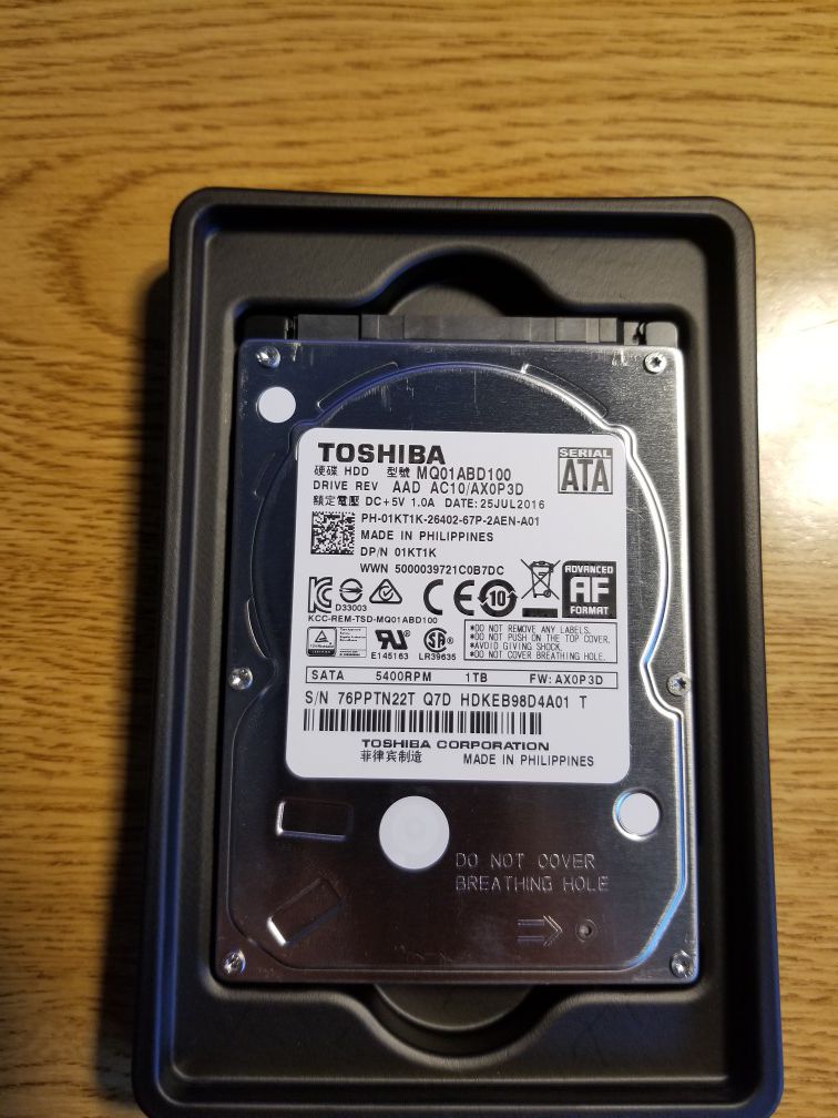 1TB Toshiba Laptop Hard Drive