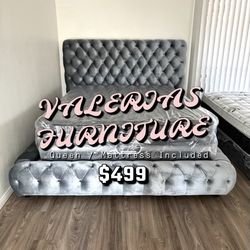 New Queen bed with mattress