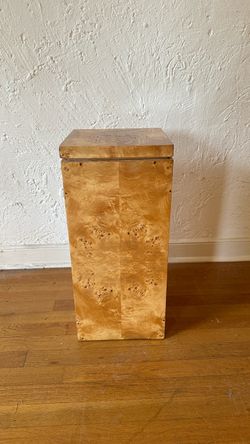 Vintage 1970s Burl Wood Pedestal Column Stand