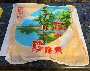 Asian Vintage Landscape design 10 inch Scarf