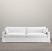 Restoration Hardware 8’ Belgian Track Arm Slipcovered Two-Seat Sofa Cushion (White)