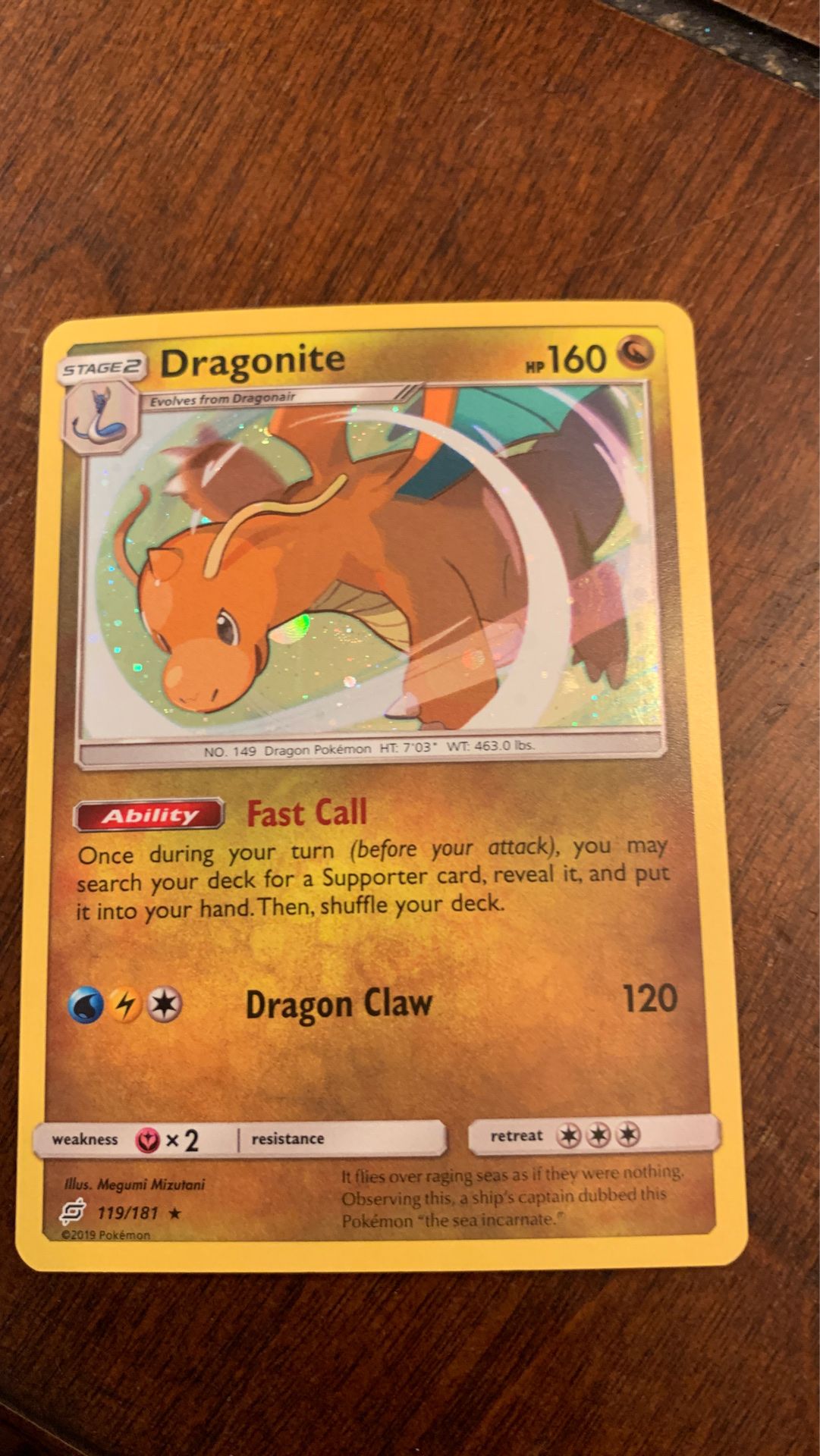 Pokemon Dragonite 119/181 Holo Rare Mint