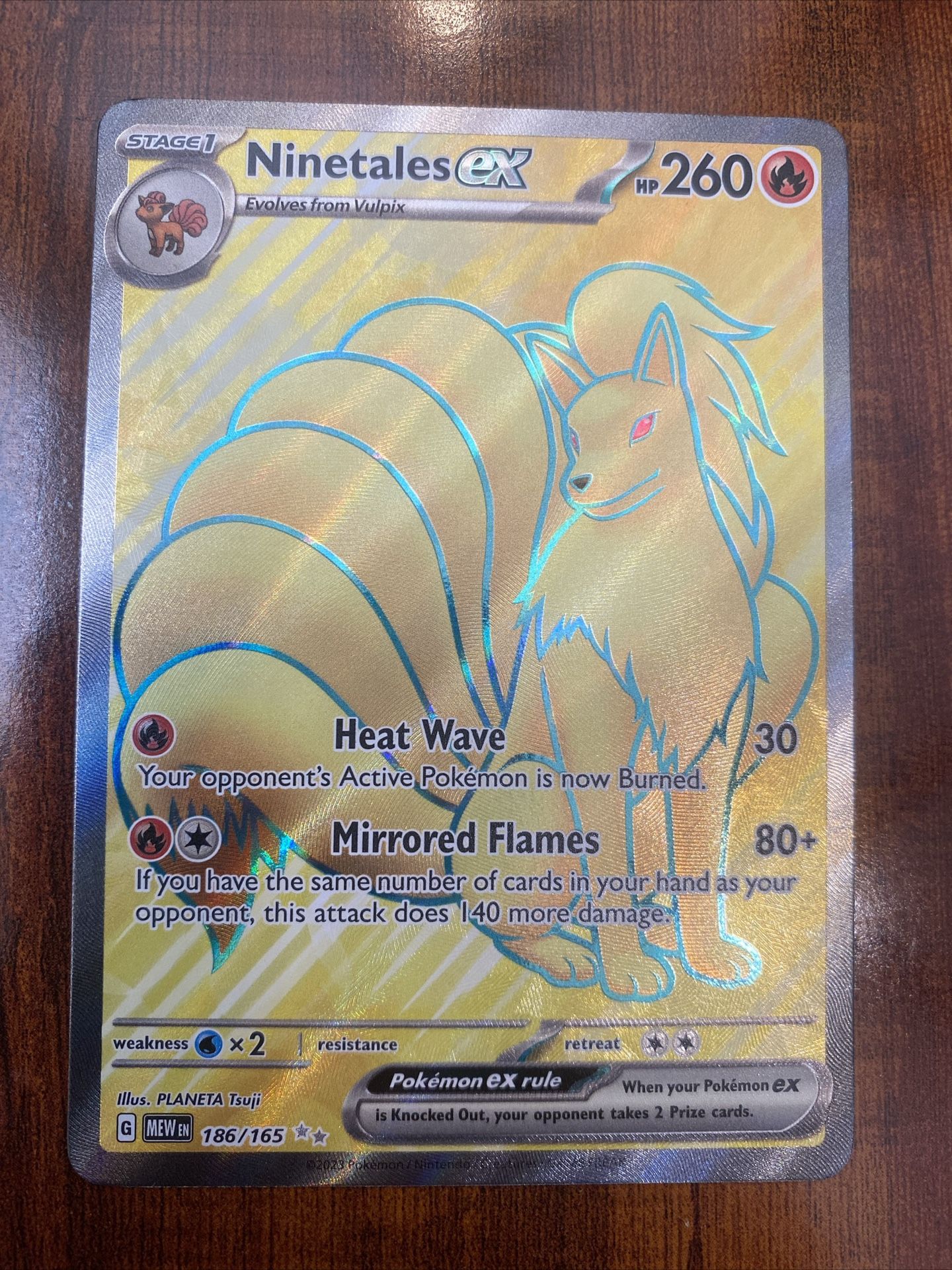 Pokemon 151 Ninetales EX 186/165 Full Art Rare Holo MINT PACK FRESH!