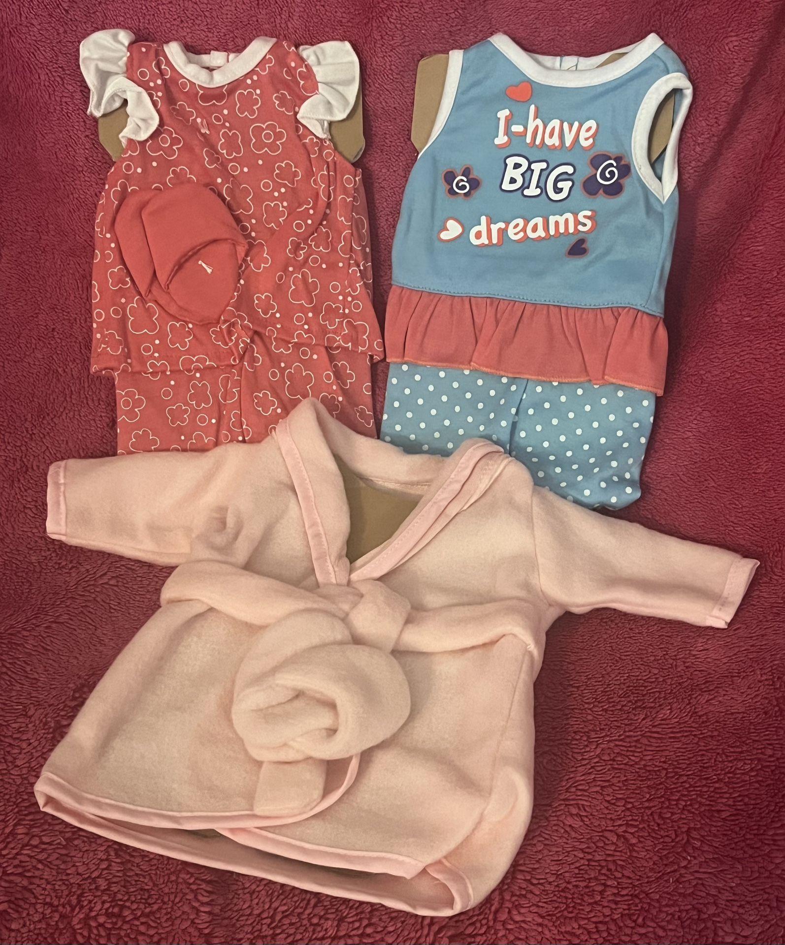 Set Of 3 Sleepwear Pajama Outfits For 18” Doll fits American Girl NEW in Package!