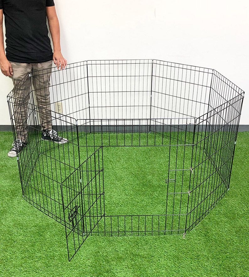 (New in Box) $40 Dog Pet Playpen Gate Fence 8-Panels X (30” Tall X 24” Wide)
