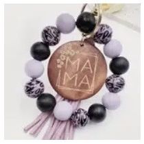 Pink And Black Mama Bracelet Keychain