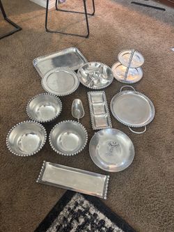 Stainless steel serving plates
