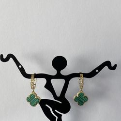18K Green Earring 