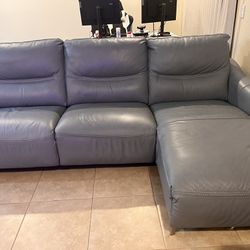 Leather 3 Pc Reclining Sectional
