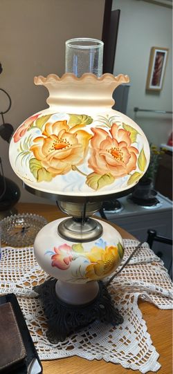 Vintage L&L WMC Hurricane Parlor Lamps - Working 3-Way Glass